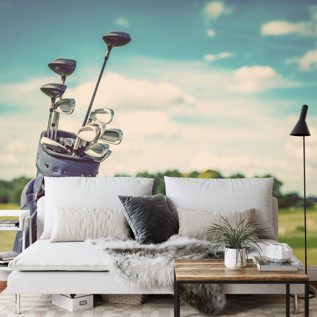 Fototapeta Torba Golfowa Na Tle Pola – aranżacja wnętrza