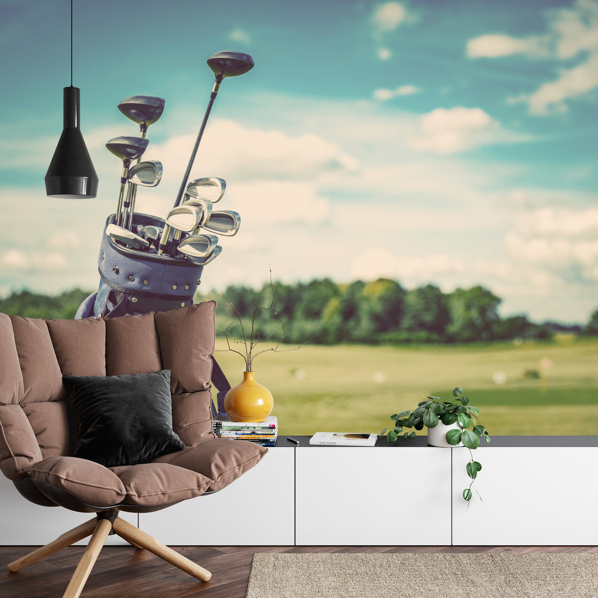 Fototapeta Torba Golfowa Na Tle Pola – aranżacja wnętrza