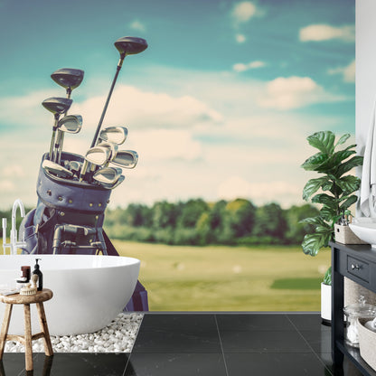 Fototapeta Torba Golfowa Na Tle Pola – aranżacja wnętrza