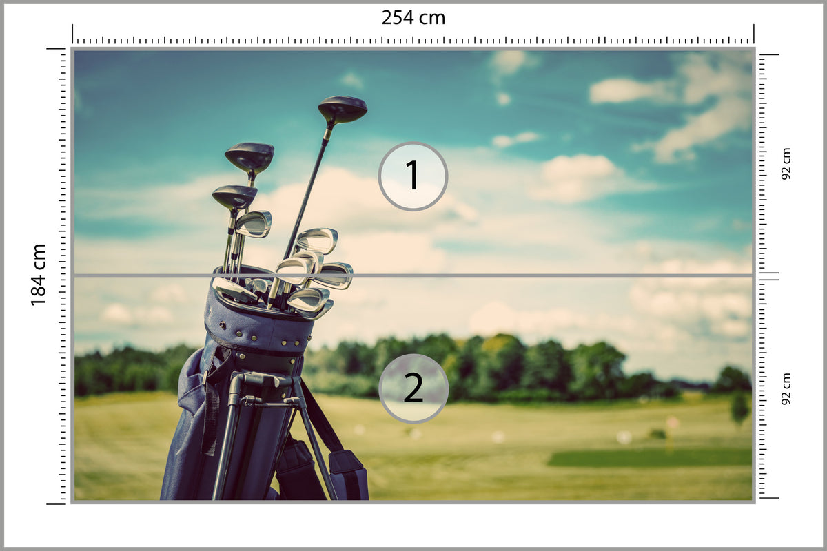 Fototapeta Torba Golfowa Na Tle Pola 254 × 184 cm – podgląd kadru