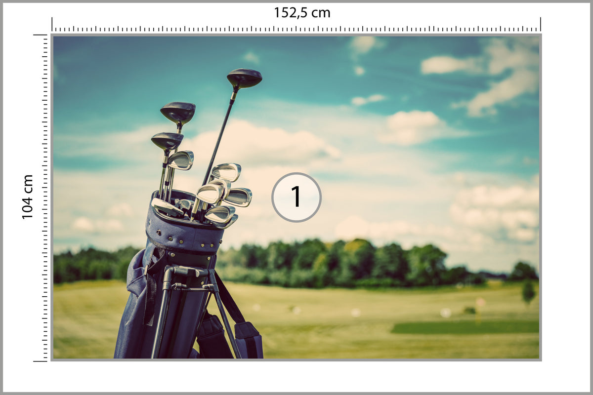 Fototapeta Torba Golfowa Na Tle Pola 152,5 × 104 cm – podgląd kadru