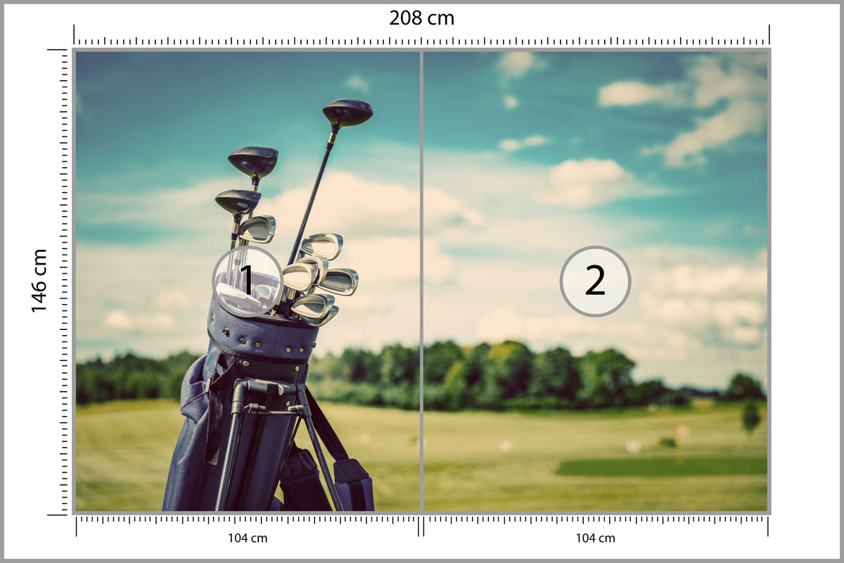 Fototapeta Torba Golfowa Na Tle Pola 208 × 146 cm – podgląd kadru