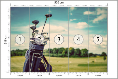 Fototapeta Torba Golfowa Na Tle Pola 520 × 318 cm – podgląd kadru