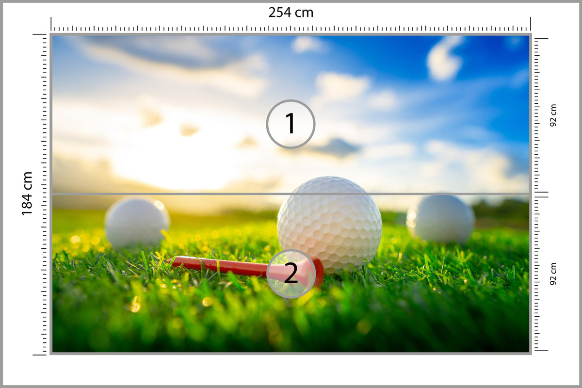 Fototapeta Piłki Golfowe 3D 254 × 184 cm – podgląd kadru