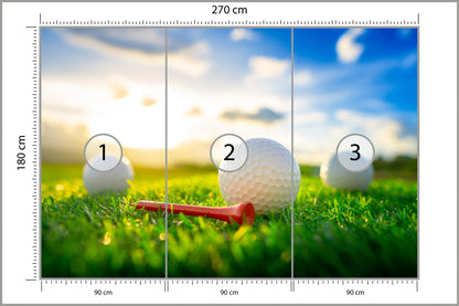Fototapeta Piłki Golfowe 3D 270 × 180 cm – podgląd kadru