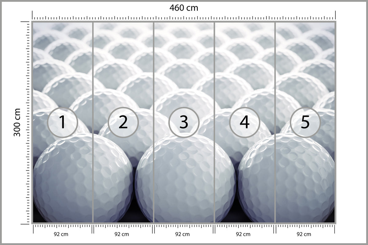 Fototapeta Piłeczki Golfowe 3D 460 × 300 cm – podgląd kadru