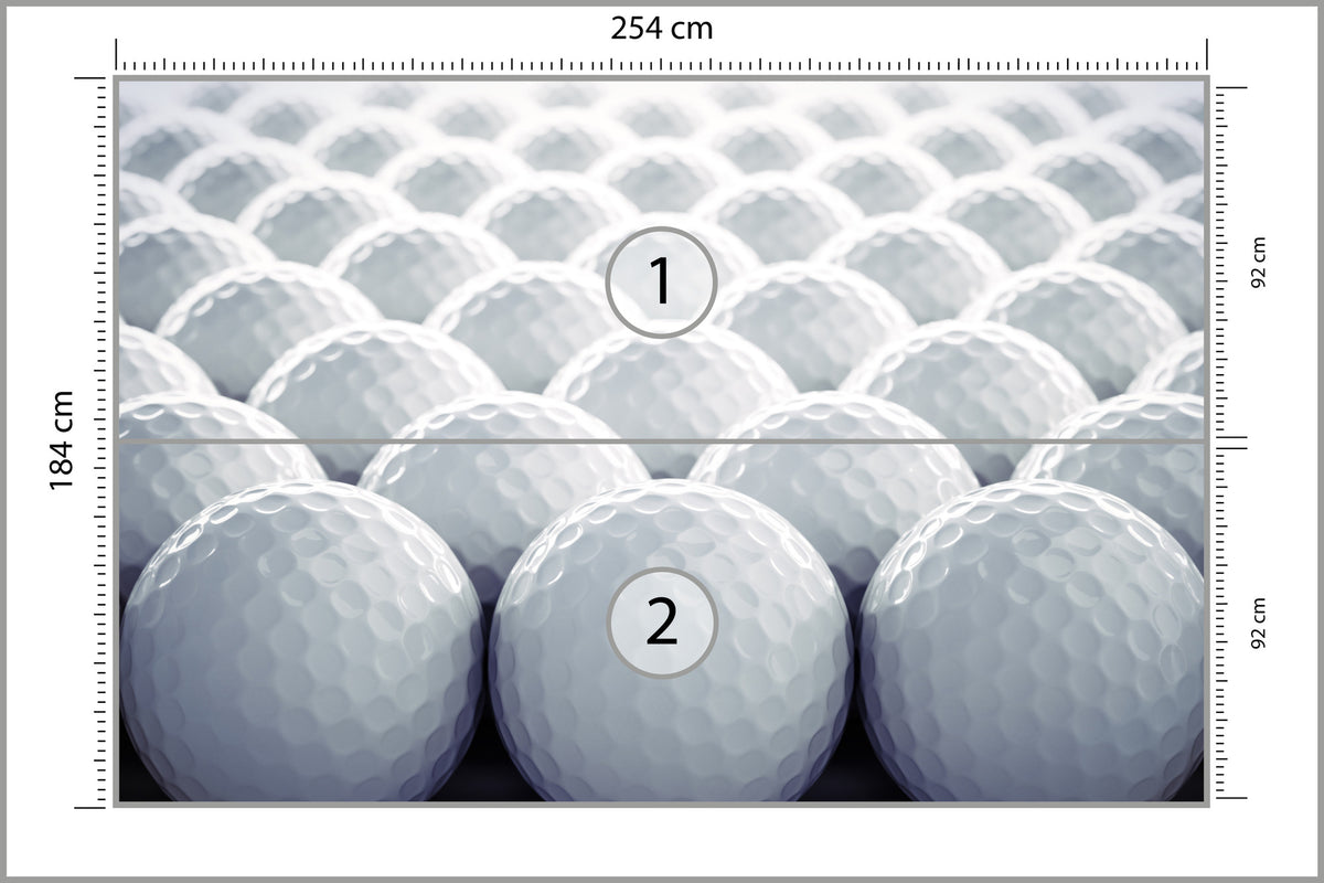 Fototapeta Piłeczki Golfowe 3D 254 × 184 cm – podgląd kadru