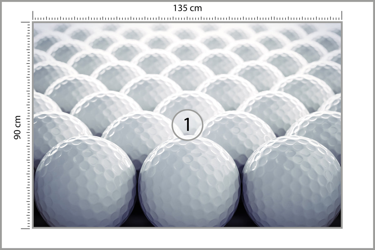 Fototapeta Piłeczki Golfowe 3D 135 × 90 cm – podgląd kadru