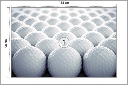 Fototapeta Piłeczki Golfowe 3D 135 × 90 cm – podgląd kadru