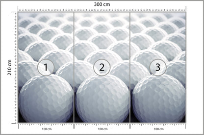Fototapeta Piłeczki Golfowe 3D 300 × 210 cm – podgląd kadru