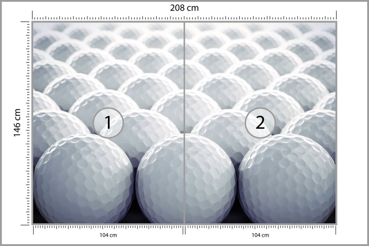 Fototapeta Piłeczki Golfowe 3D 208 × 146 cm – podgląd kadru