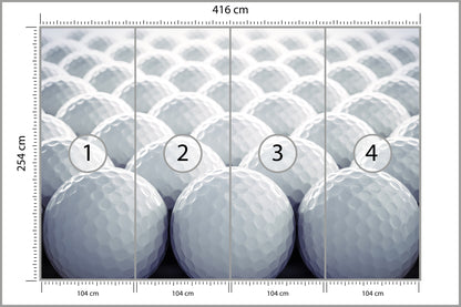 Fototapeta Piłeczki Golfowe 3D 416 × 254 cm – podgląd kadru