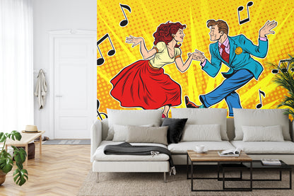 Fototapeta Taneczna Para W Stylu Pop-Art – aranżacja wnętrza
