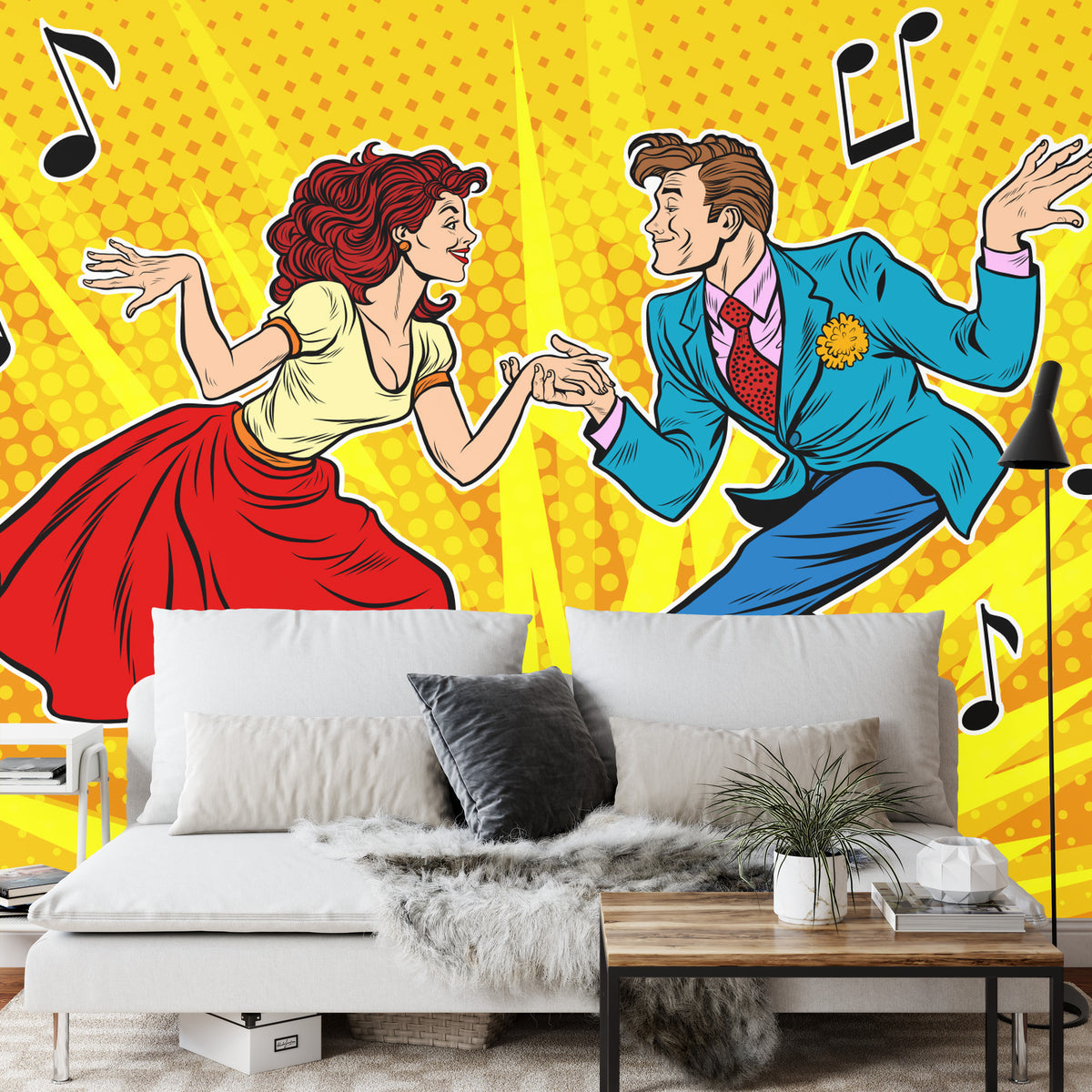 Fototapeta Taneczna Para W Stylu Pop-Art – aranżacja wnętrza