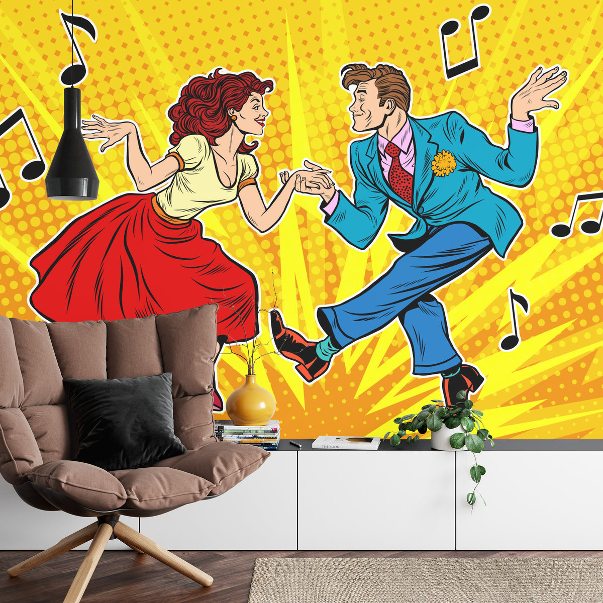 Fototapeta Taneczna Para W Stylu Pop-Art – aranżacja wnętrza