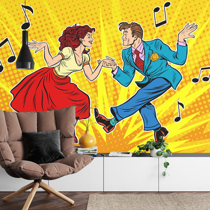 Fototapeta Taneczna Para W Stylu Pop-Art – aranżacja wnętrza