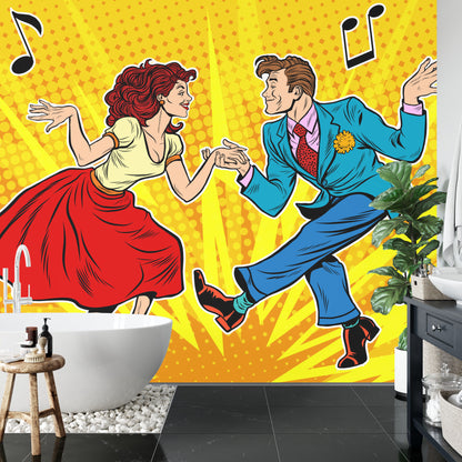 Fototapeta Taneczna Para W Stylu Pop-Art – aranżacja wnętrza
