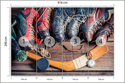 Fototapeta Łyżwy Hokejowe 416 × 290 cm – podgląd kadru