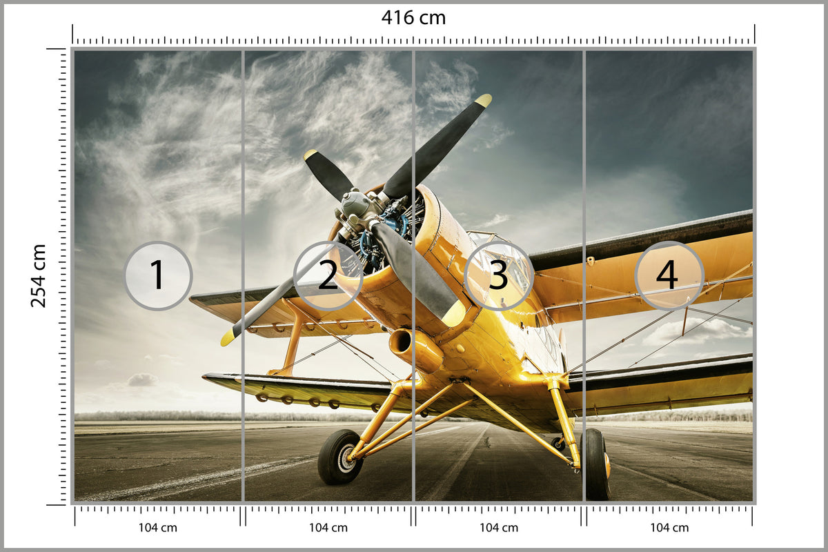 Fototapeta Zabytkowy Samolot 416 × 254 cm – podgląd kadru