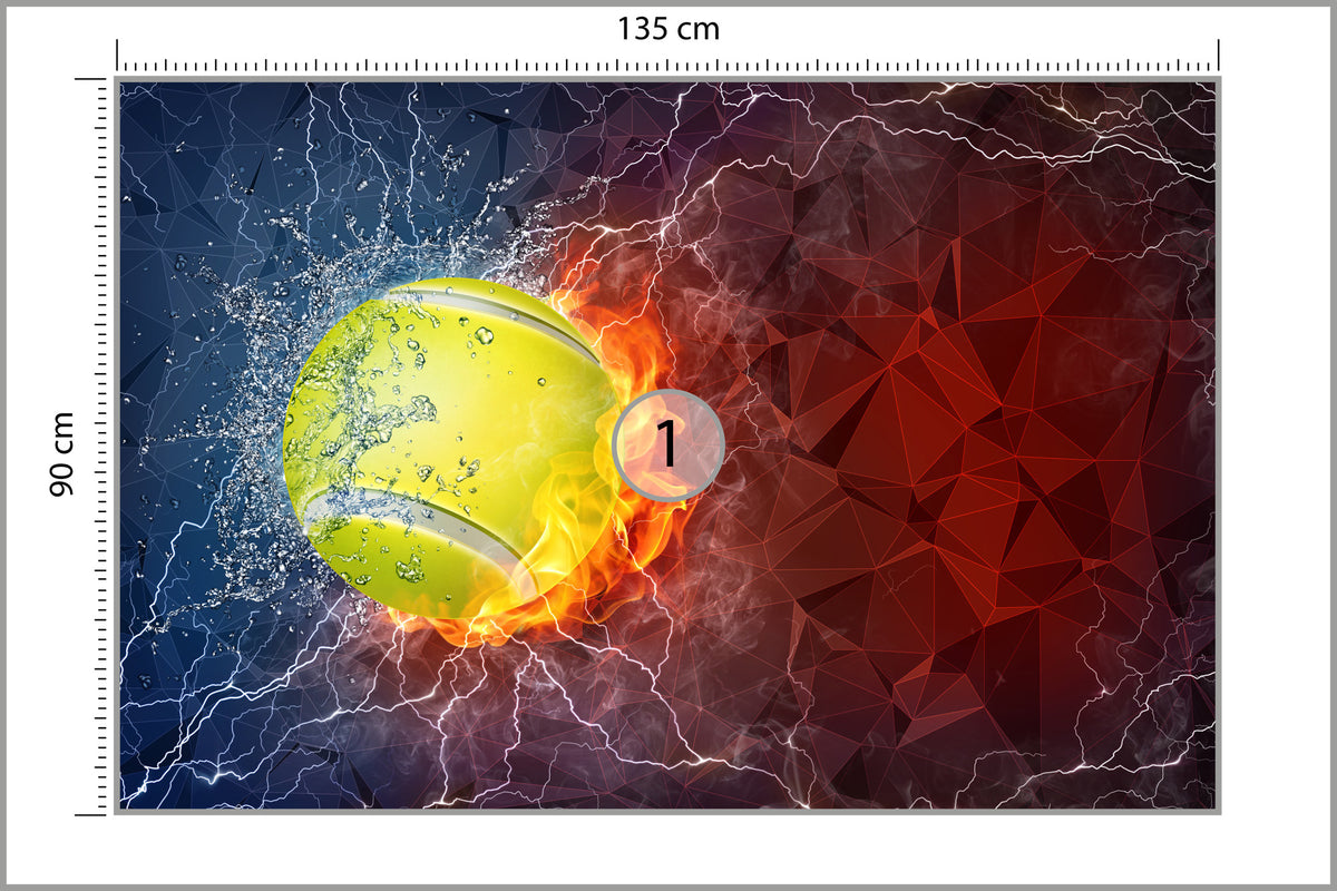 Fototapeta Tenisowa Piłka 135 × 90 cm – podgląd kadru