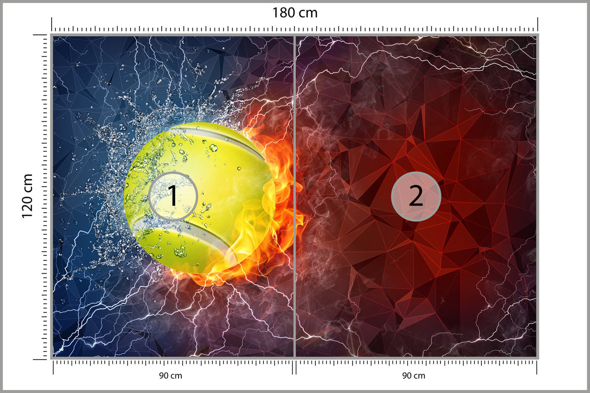 Fototapeta Tenisowa Piłka 180 × 120 cm – podgląd kadru