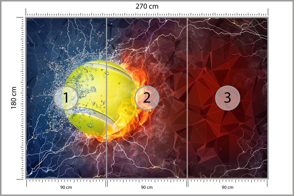 Fototapeta Tenisowa Piłka 270 × 180 cm – podgląd kadru