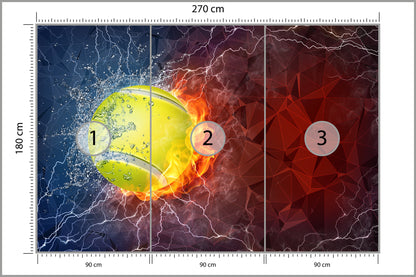 Fototapeta Tenisowa Piłka 270 × 180 cm – podgląd kadru