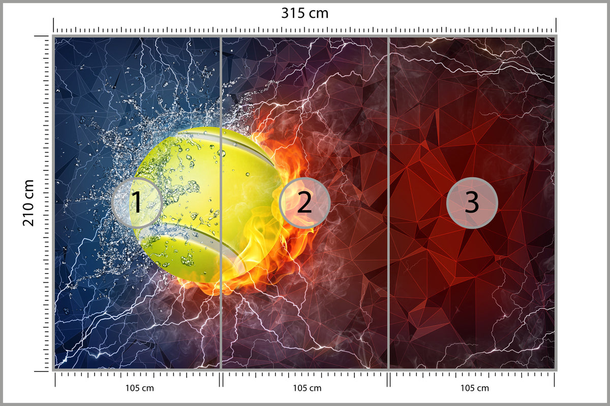 Fototapeta Tenisowa Piłka 315 × 210 cm – podgląd kadru