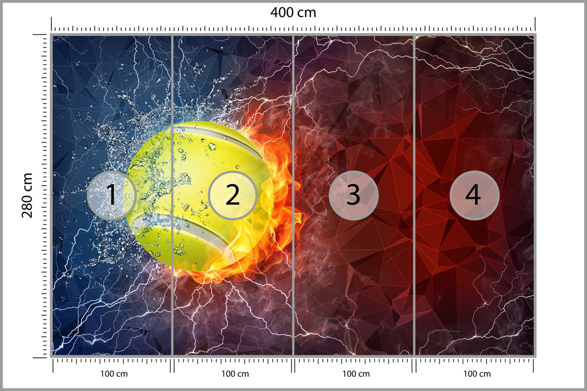 Fototapeta Tenisowa Piłka 400 × 280 cm – podgląd kadru
