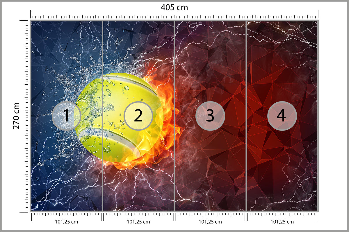 Fototapeta Tenisowa Piłka 405 × 270 cm – podgląd kadru