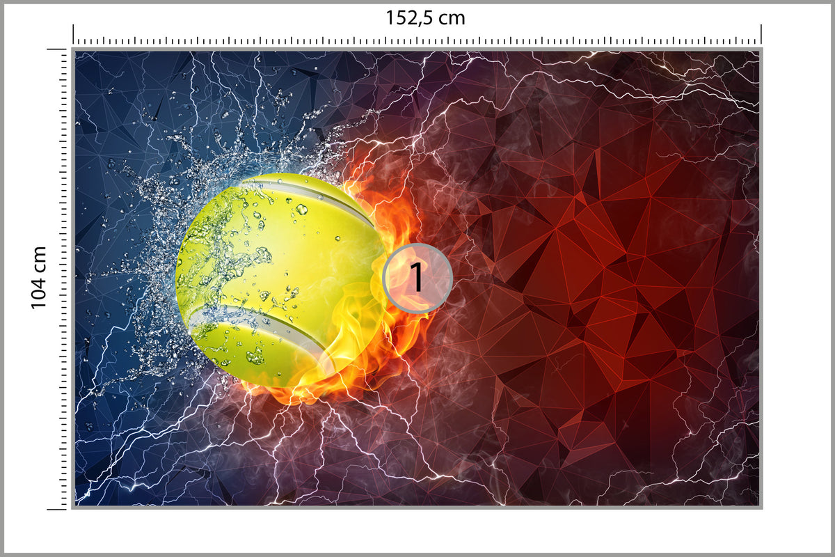 Fototapeta Tenisowa Piłka 152,5 × 104 cm – podgląd kadru