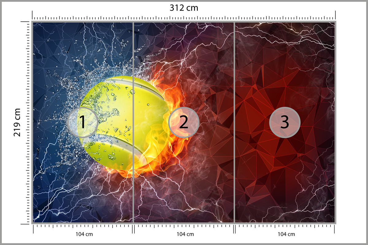 Fototapeta Tenisowa Piłka 312 × 219 cm – podgląd kadru