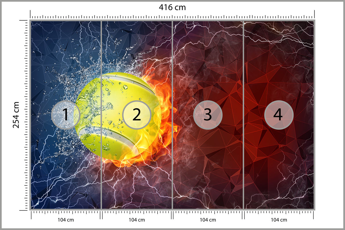 Fototapeta Tenisowa Piłka 416 × 254 cm – podgląd kadru