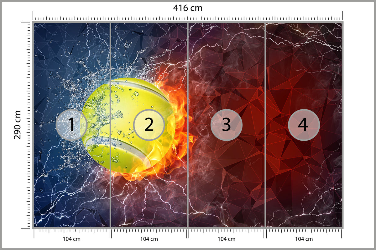 Fototapeta Tenisowa Piłka 416 × 290 cm – podgląd kadru