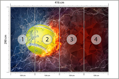 Fototapeta Tenisowa Piłka 416 × 290 cm – podgląd kadru