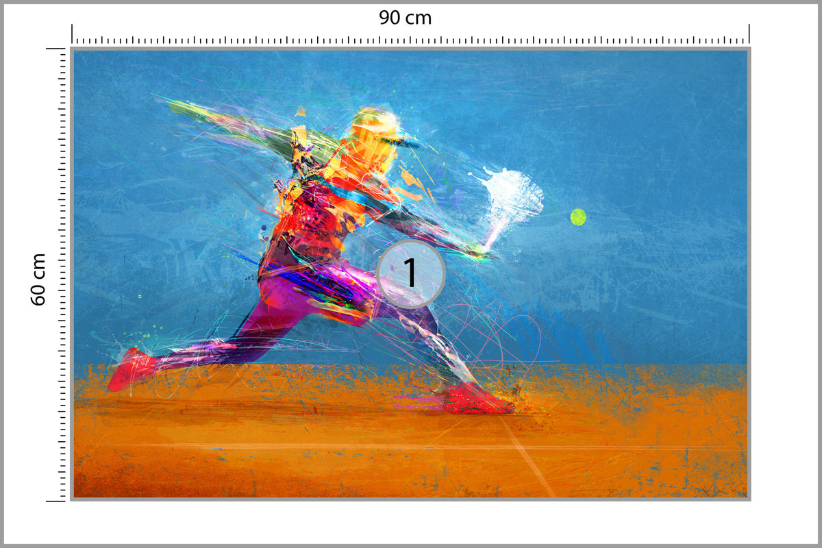 Fototapeta Malowany Abstrakcyjny Tenisista 90 × 60 cm – podgląd kadru