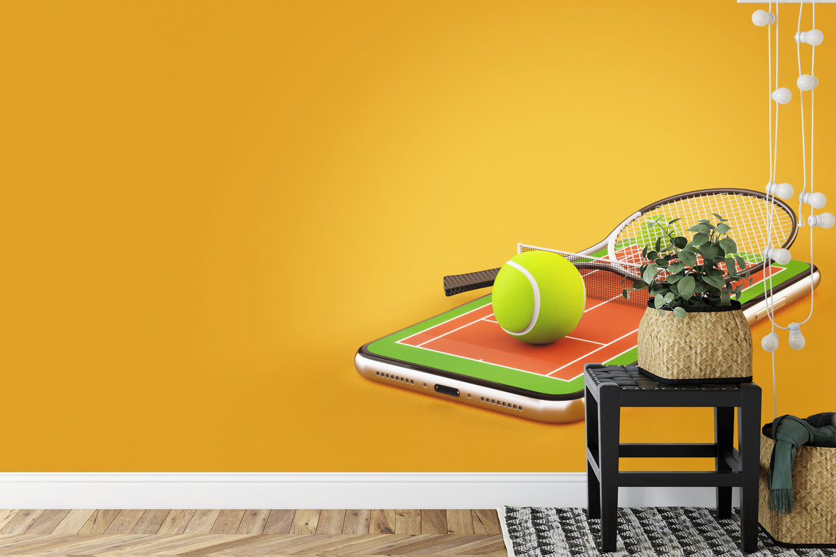 Fototapeta Tenis Na Smartfonie – aranżacja wnętrza