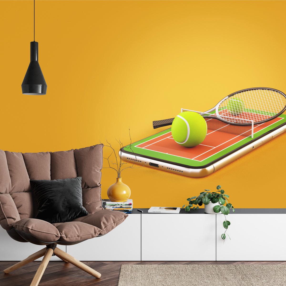 Fototapeta Tenis Na Smartfonie – aranżacja wnętrza