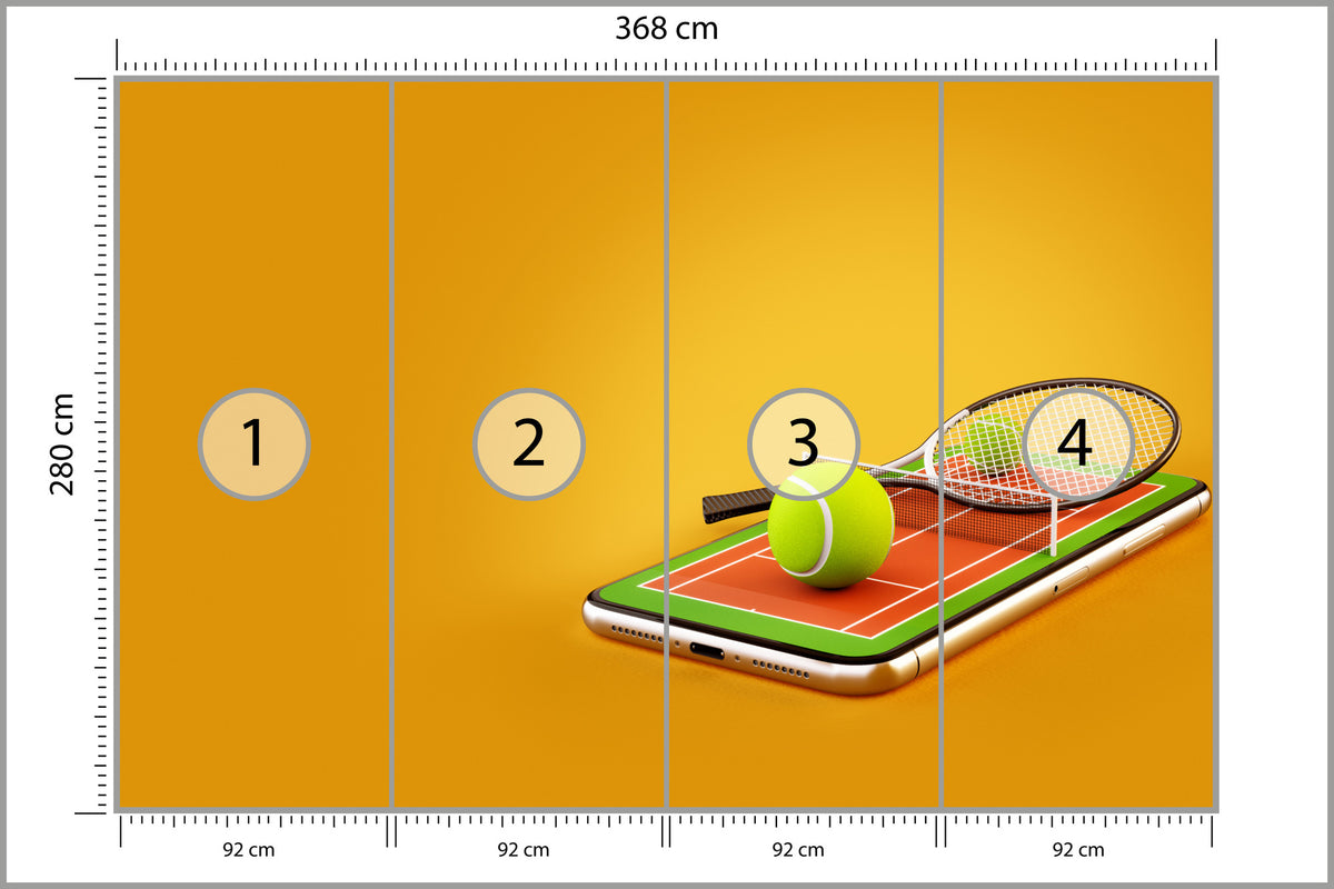 Fototapeta Tenis Na Smartfonie 368 × 280 cm – podgląd kadru