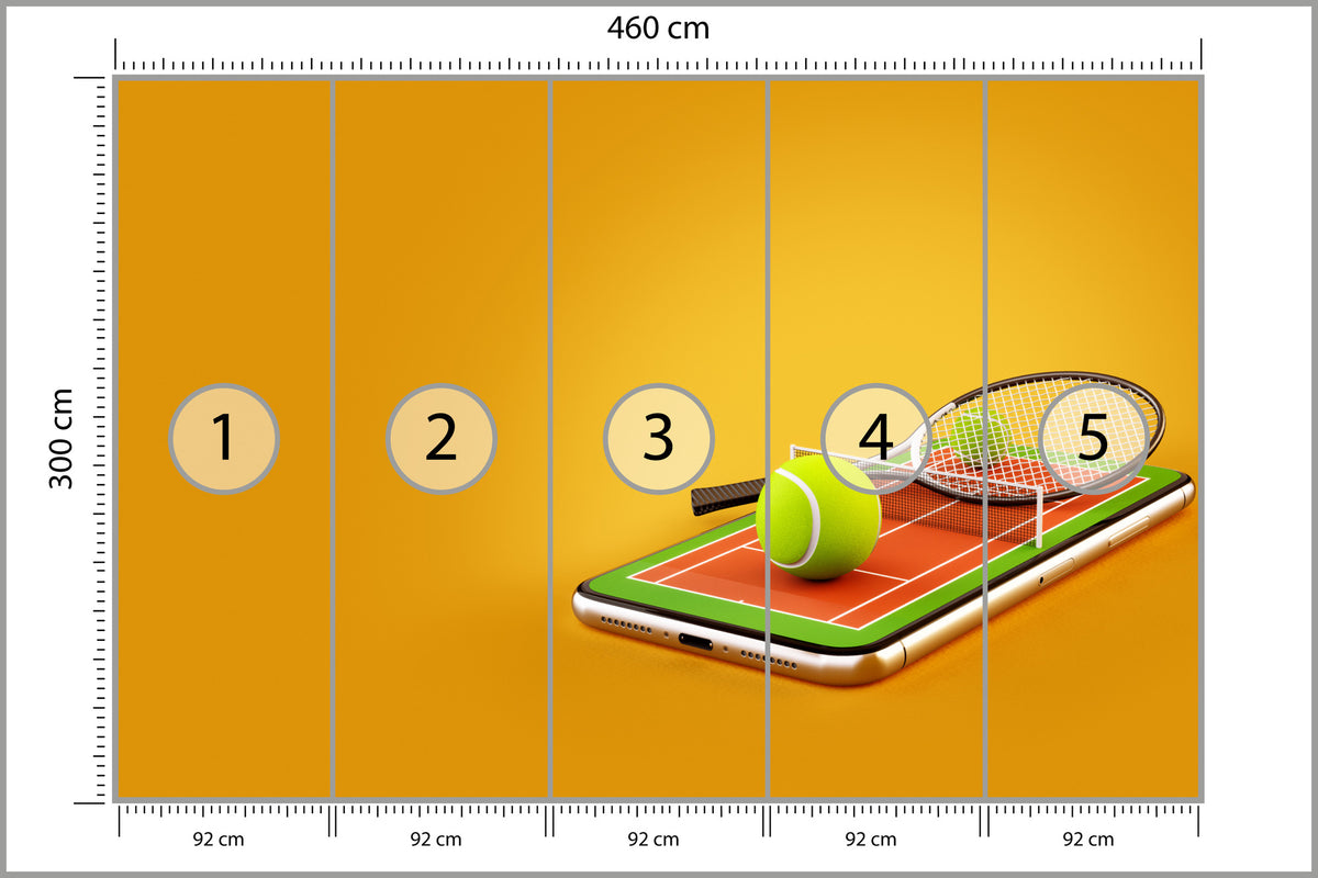 Fototapeta Tenis Na Smartfonie 460 × 300 cm – podgląd kadru