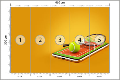 Fototapeta Tenis Na Smartfonie 460 × 300 cm – podgląd kadru