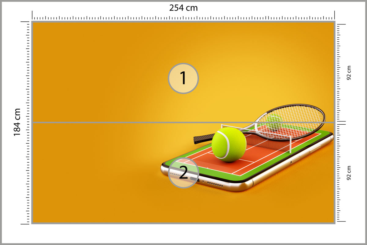 Fototapeta Tenis Na Smartfonie 254 × 184 cm – podgląd kadru