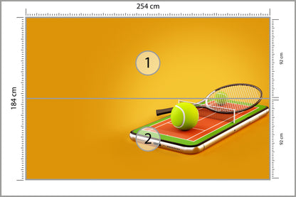 Fototapeta Tenis Na Smartfonie 254 × 184 cm – podgląd kadru