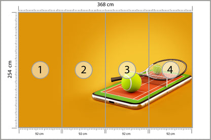 Fototapeta Tenis Na Smartfonie 368 × 254 cm – podgląd kadru