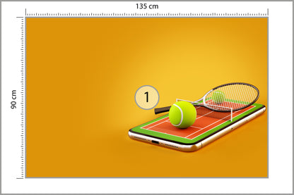 Fototapeta Tenis Na Smartfonie 135 × 90 cm – podgląd kadru