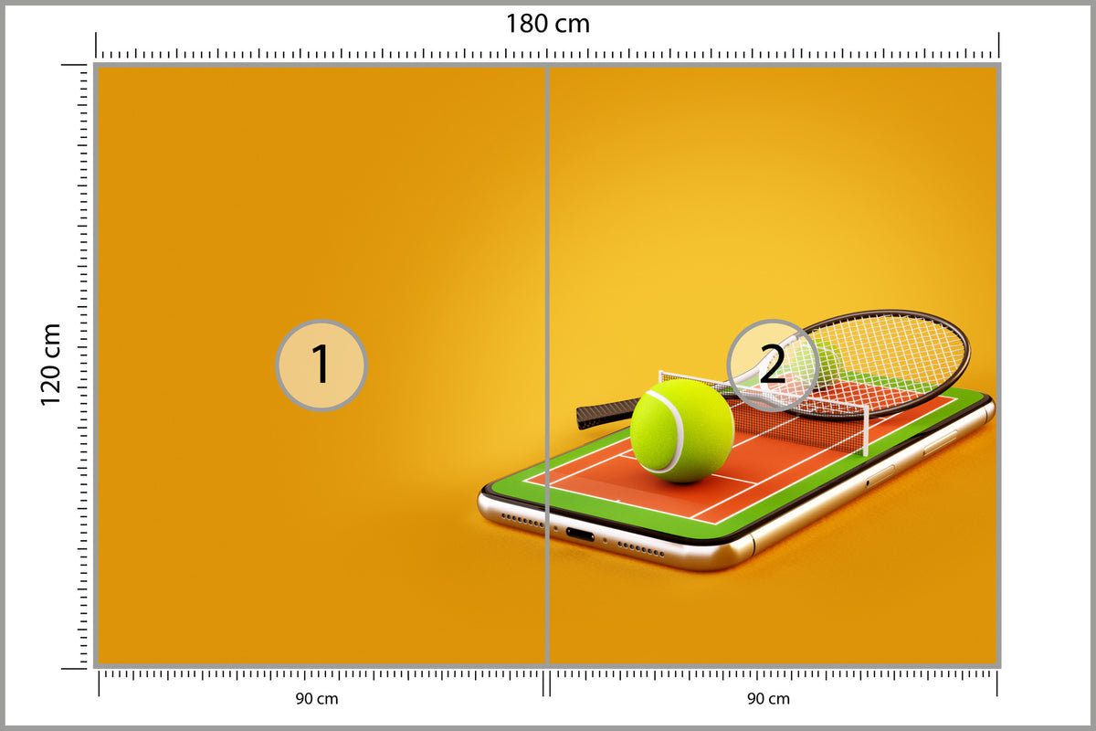 Fototapeta Tenis Na Smartfonie 180 × 120 cm – podgląd kadru