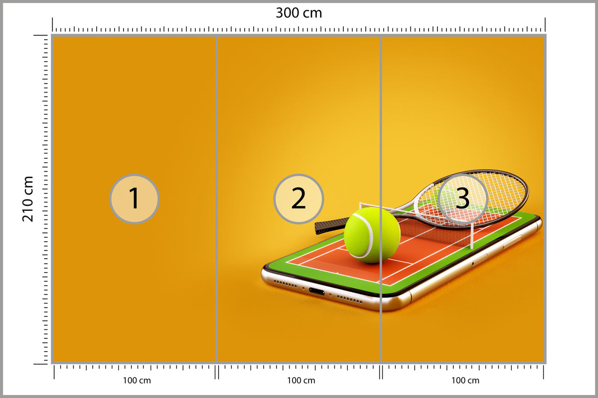 Fototapeta Tenis Na Smartfonie 300 × 210 cm – podgląd kadru
