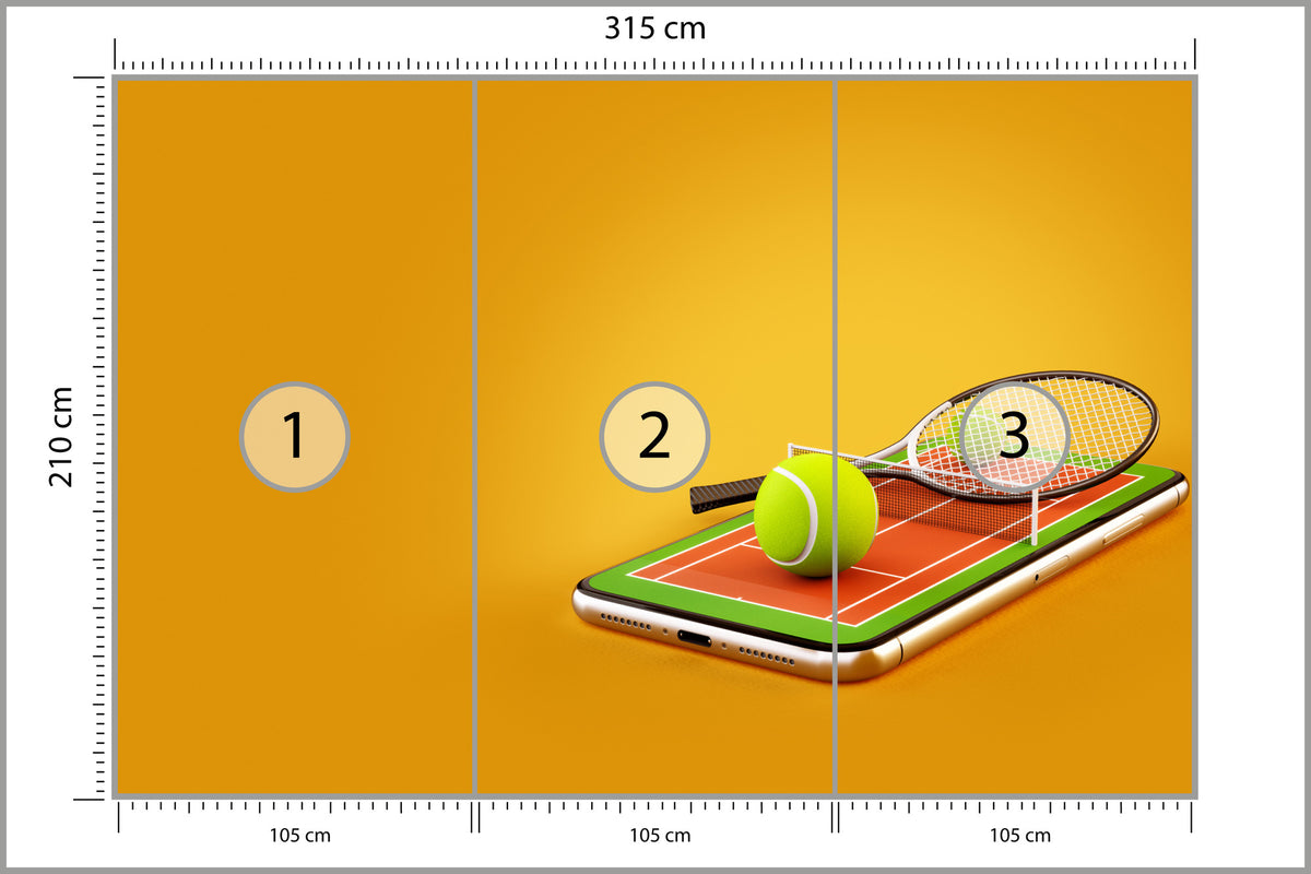 Fototapeta Tenis Na Smartfonie 315 × 210 cm – podgląd kadru
