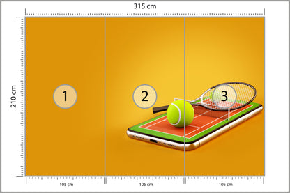 Fototapeta Tenis Na Smartfonie 315 × 210 cm – podgląd kadru