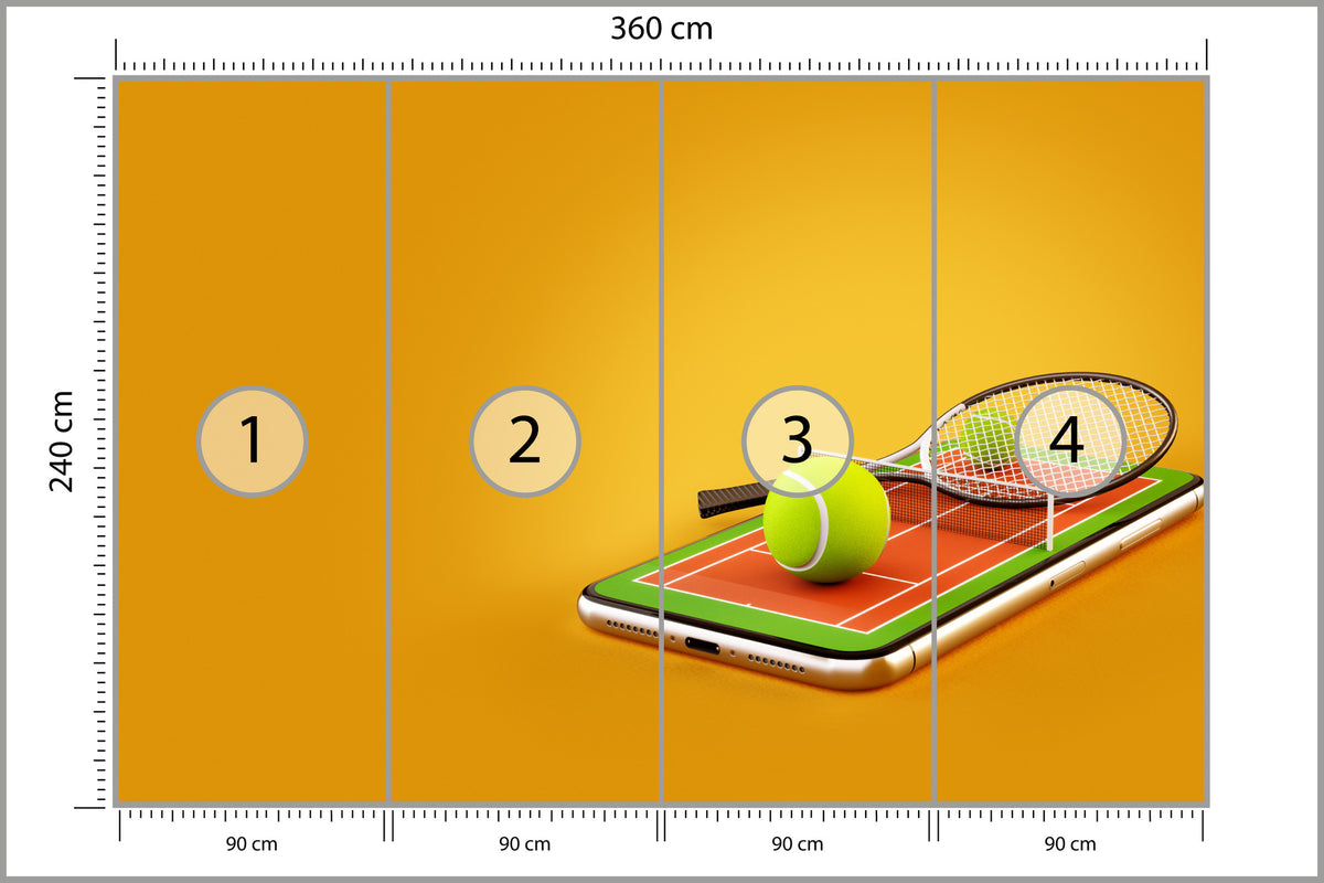 Fototapeta Tenis Na Smartfonie 360 × 240 cm – podgląd kadru